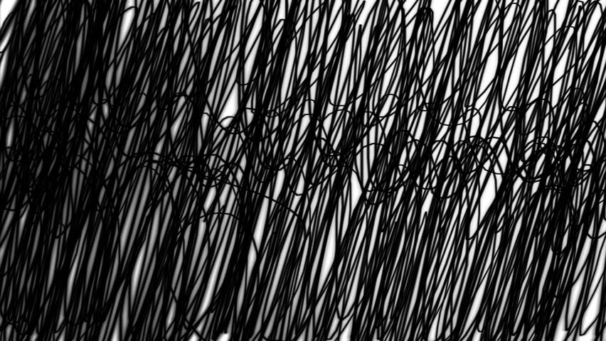 White to black transition consisting of a single continuous line scribble gradually covering the frame.