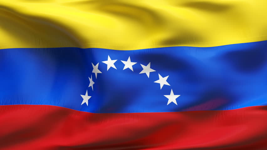 Textured VENEZUELA satin cotton flag with wrinkles and seams