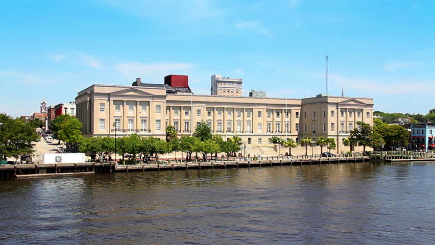 The Federal Building on the Cape Fear Riverwalk in Wilmington, North Carolina.