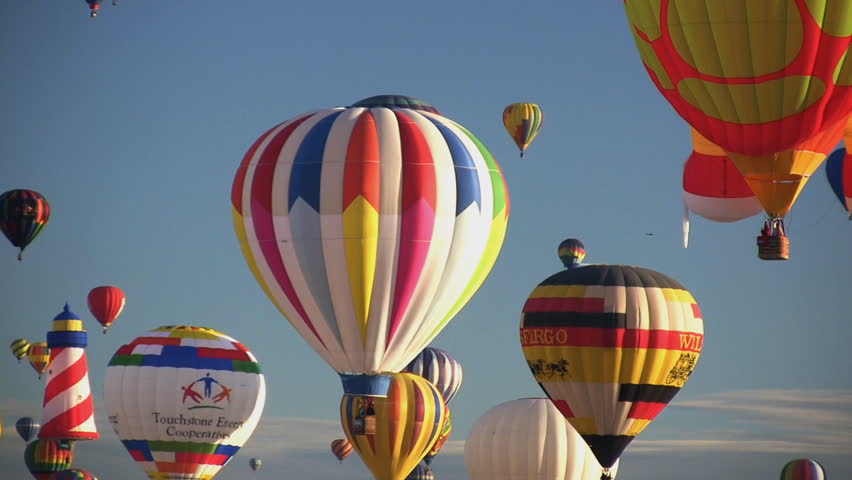 Hot air balloons filling the sky at the 2007 Albuquerque International Balloon Fiesta in New Mexico, USA. For Editorial use only.