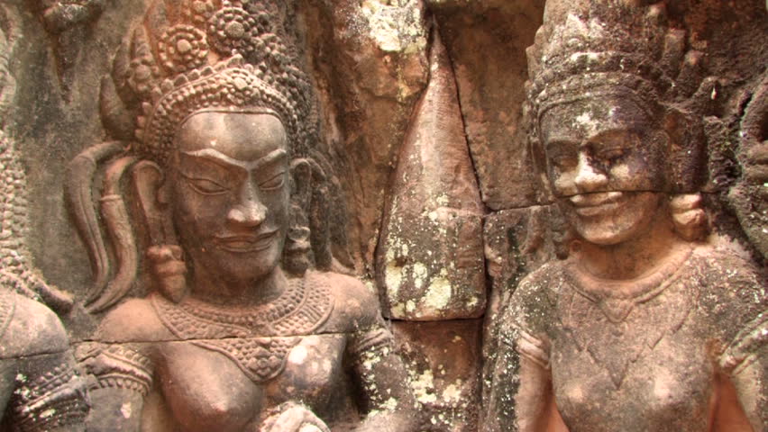 Bas Reliefs Sculpture Angkor Wat, Cambodia 