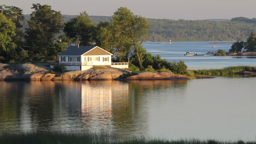 White Cottage on a rocky island