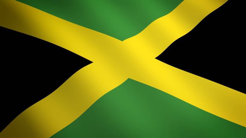 Jamaica looping flag waving in the wind