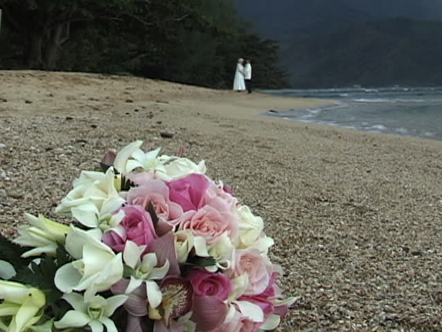 Flower bouquet on beach