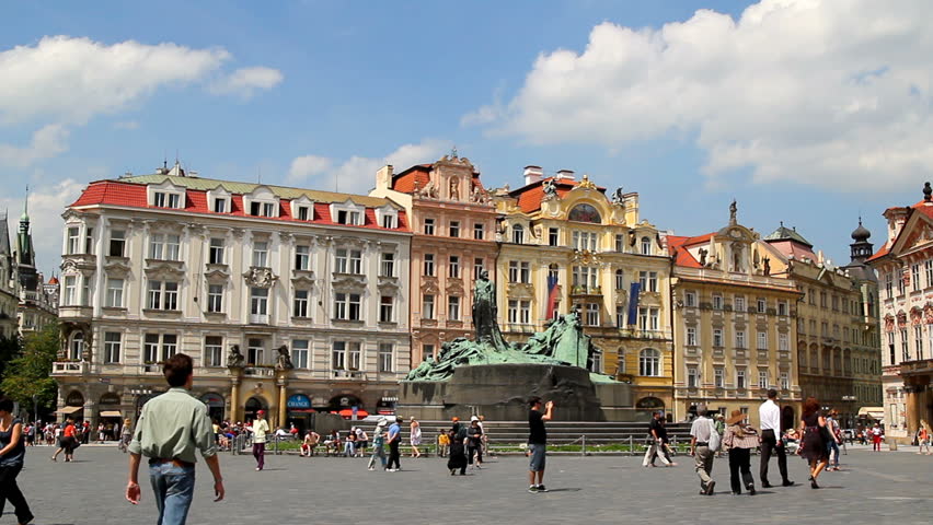 PRAGUE - June 6, 2010: Old Town Square is a historic square in the Old Town quarter of Prague in the Czech Republic. The Old Town Square (Staromestske) is one of two main squares in the city center photographed on June 6, 2010. 