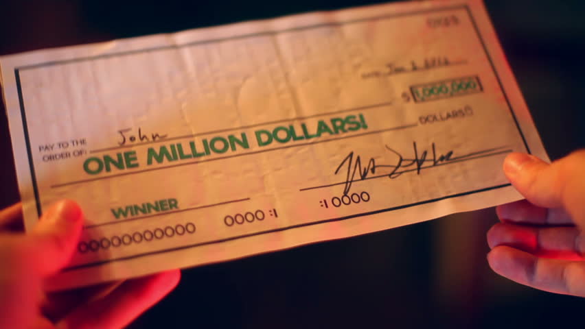 Million Dollar Check, Lottery Check Stock Footage Video 8788789 