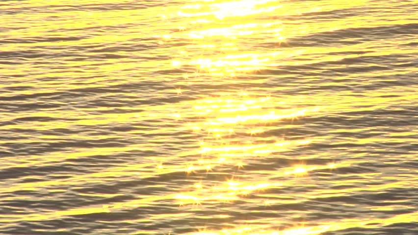 Golden sunlight reflected on the ocean
