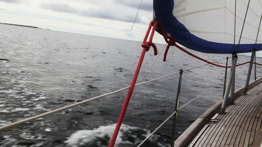 Sailboat a gray day at sea