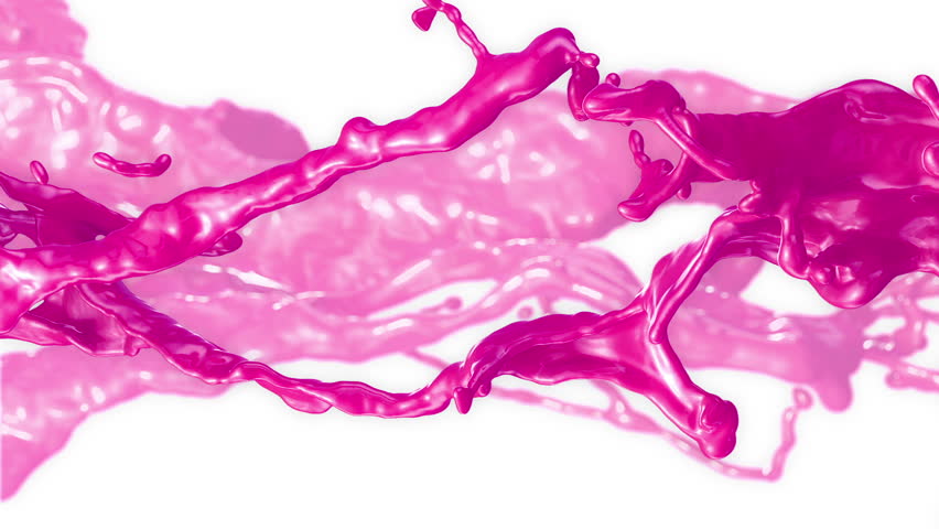 Pink Paint Splash In Slow Motion Isolated On Black Background Full Hd