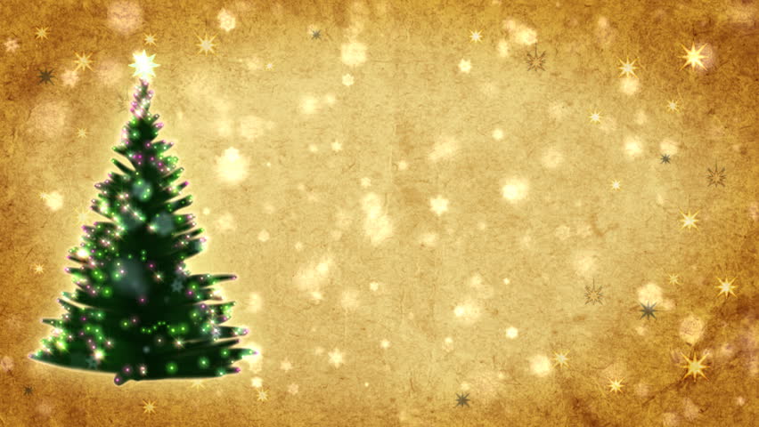 Christmas tree on the postcard.Retro style.