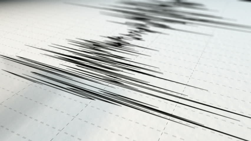 A close view of a seismograph arrow. 