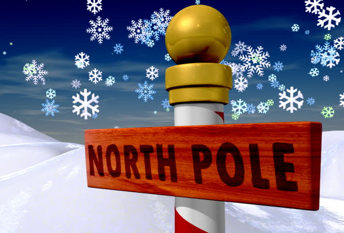 Christmas north pole sign.