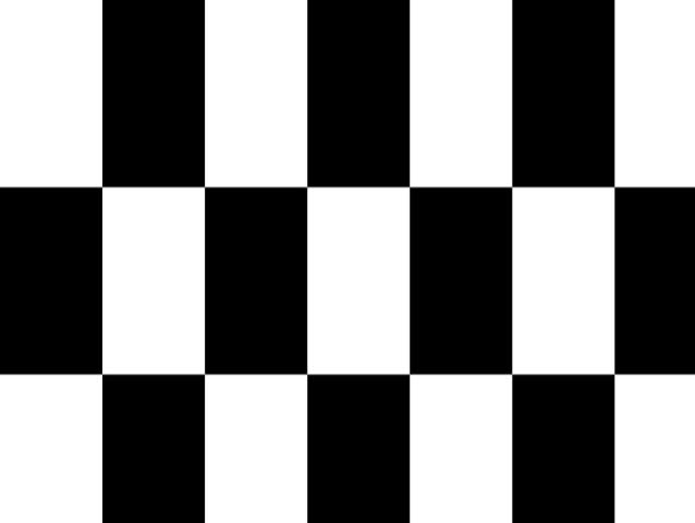 A semi-checkerboard that transfers into two block at the end