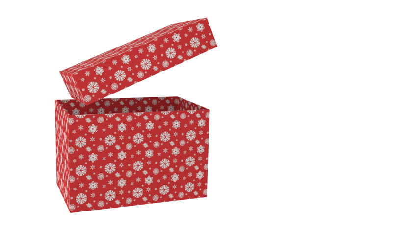 Blue Gift box with rabbits appearing from box , cg animation