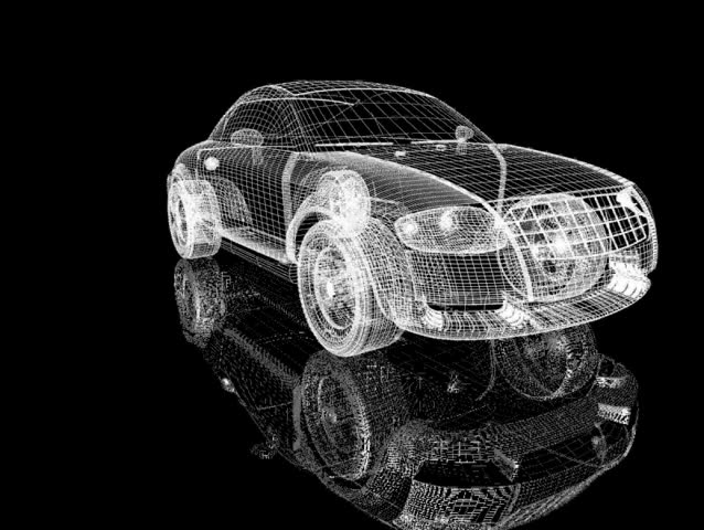 Rotation of the reticulated model of car