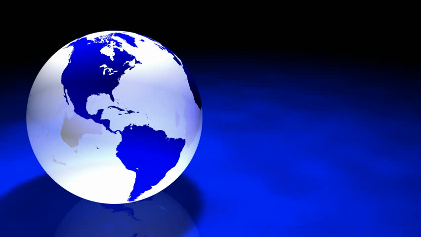 Glassy Blue colored Earth Animation.  Alpha Matte make it ready to be used on another background or Footage. Seamless Loop