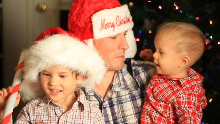 Father with two sons Christmas 1080