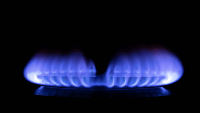 Gas-stove on the black background