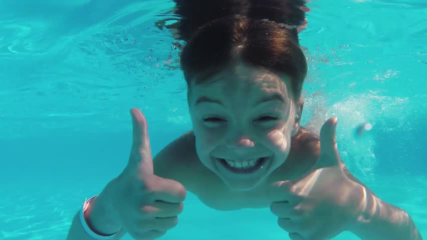 Beauty Young Woman Swimming Underwater In Swimming Pool. Underwater ...