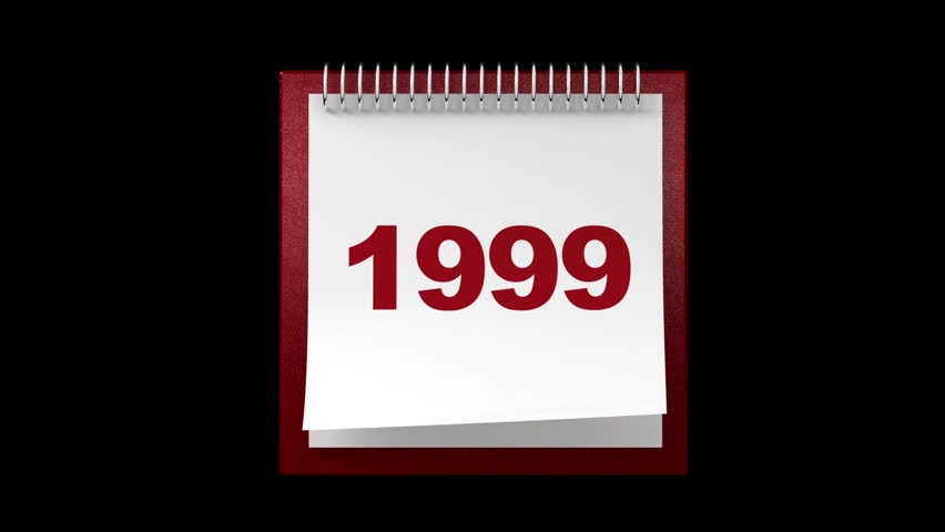 Turning pages in yearly white calendar