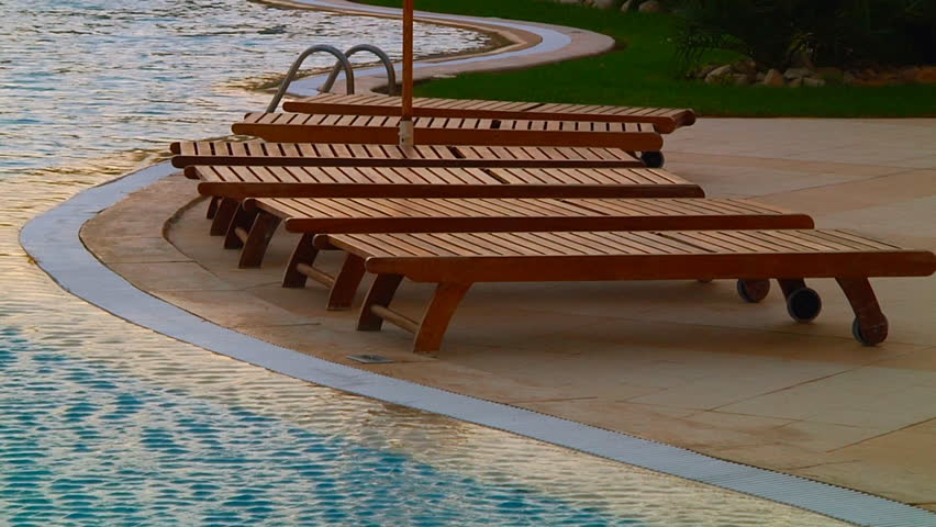 Deckchair near the swimming pool
