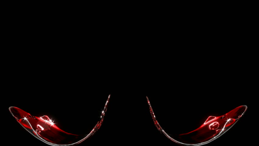 Red Wine splash collision with slow motion over black