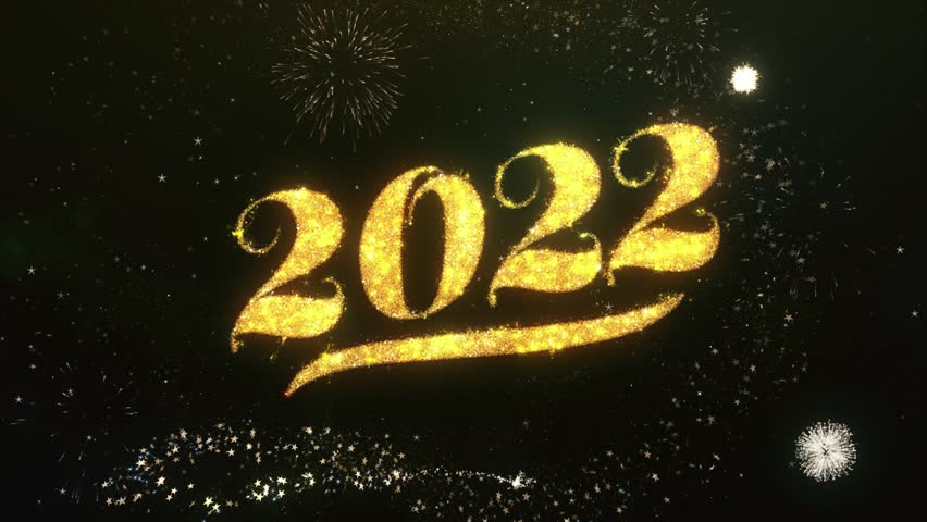 Happy New Year 2022 Text Stock Footage Video (100% Royalty-free