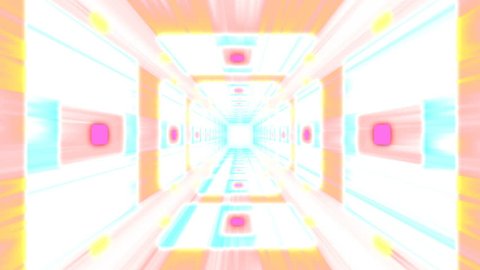 Corridor Or Tunnel Background Texture Animation Of Futuristic Fantasy Technology Spaceship Panel Backdrop