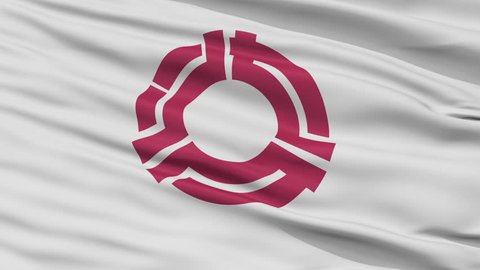 Yaizu close up flag, Shizuoka prefecture, realistic animation seamless loop - 10 seconds long