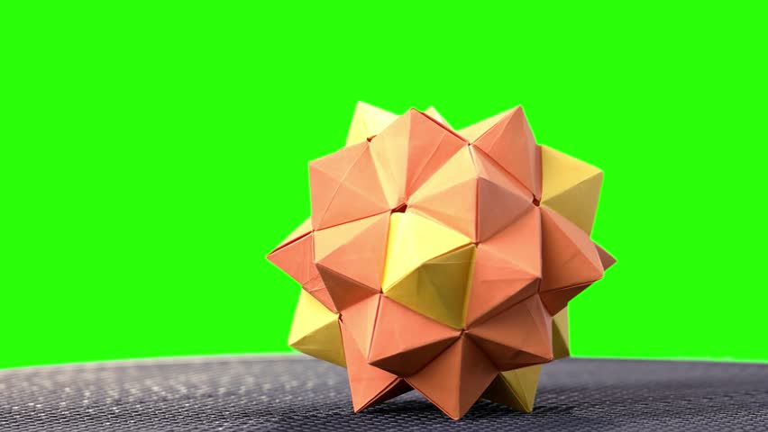 Modular Origami Ball On Green Stock Footage Video 100 Royalty Free 1010408558 Shutterstock
