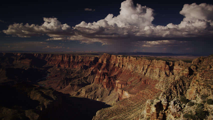Landscape and rain clouds at Grand Canyon National Park, Arizona image ...