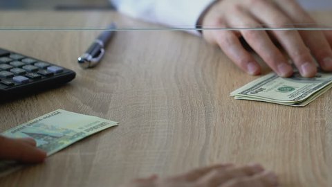 Tourist Exchanging Dollars For Anese Stock Footage Video 100 Dollars For Anese Stock Footage