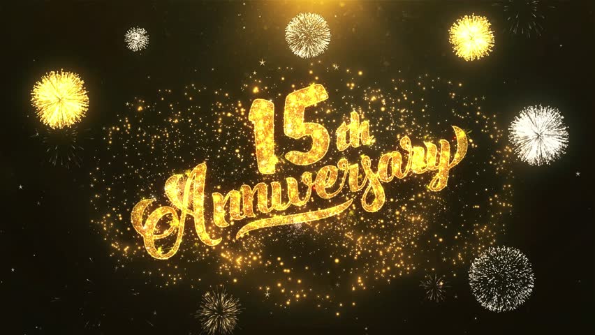 15th Happy Anniversary Greeting Card Stock Footage Video 