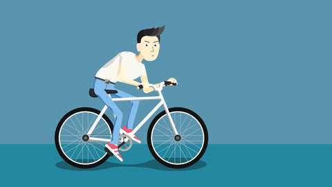 Cartoon Character Man Rides Bicycle Stock Footage Video (100% Royalty-free)  1011622448 | Shutterstock
