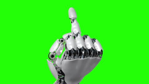 Dog Fucked Tiny Girl Anime - Robot hand shows middle finger fuck you on a green background. beautiful 3d  animation. 4k