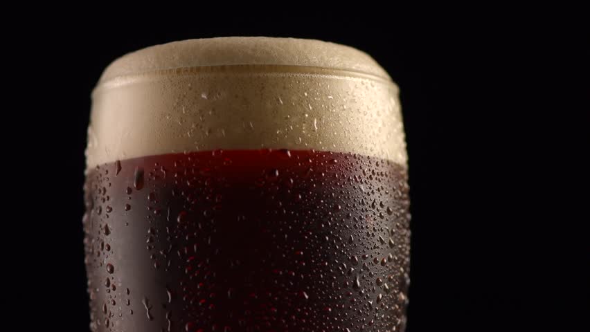 Dark Beer Closeup. Pint of Stock Footage Video (100