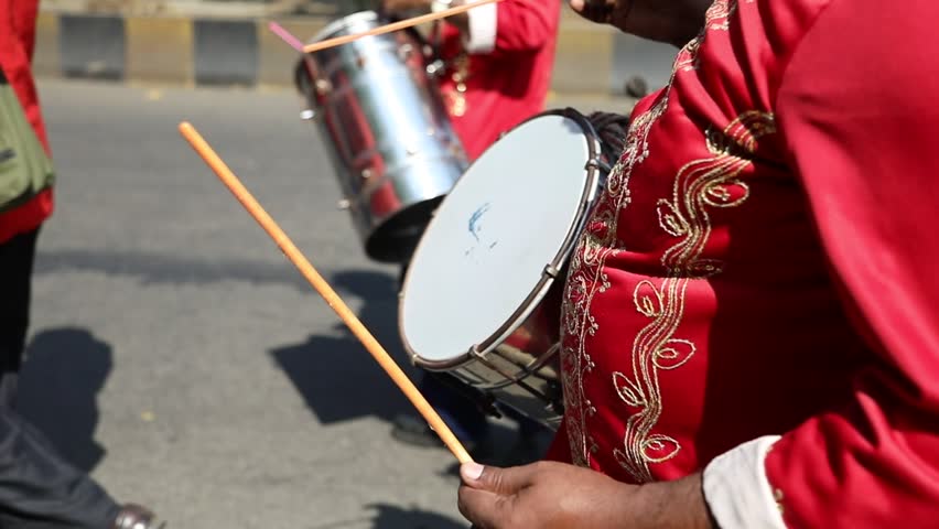 Indian Band Playing Wedding Music Stock Footage Video 100