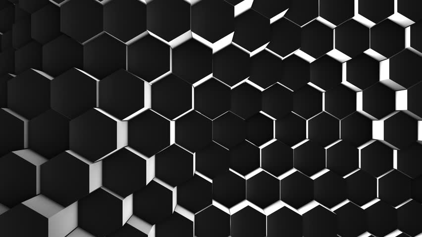 A lot of Black Hexagons Video de stock (totalmente libre de regalías