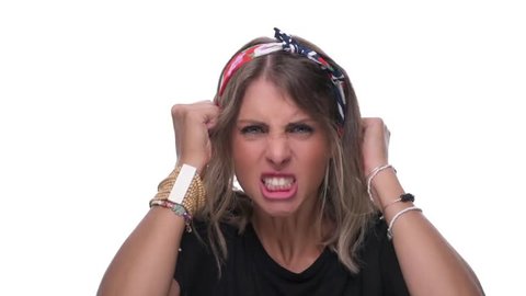 Frustrated Woman Pulling Out Hair Stock Video Footage 4k And Hd