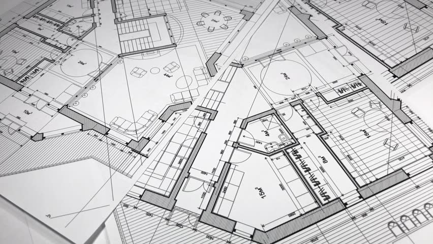 Architectural Blueprints - Architectural Plan Stock Footage Video (100%