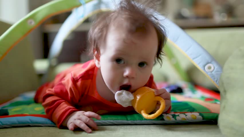 Baby Girl With Funny Hair Stock Footage Video 100 Royalty Free