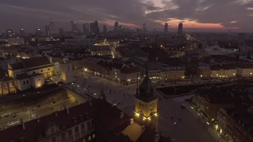 Night Skyline and Cityscape of Warsaw image - Free stock photo - Public ...