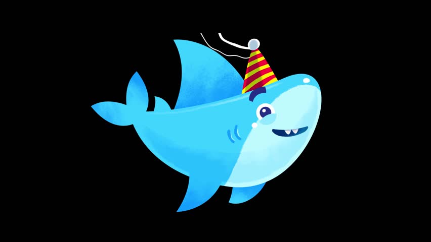 Baby Shark Swimming Character Animation. Stock Footage Video (100% ...