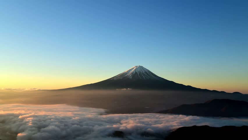 Landscape with clouds and Mount Fuji, Japan image - Free stock photo ...