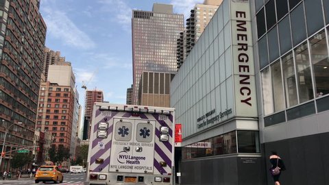 New York June 19 2017 Emergency Room Vehicle Er Hospital Nyu Langone Health Truck New York City Nyc 4k 1080 Hd Nyu Provides One Of The Most Prestigious Medial Schools In The City