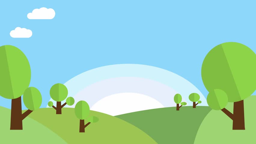 Hd00 20video Animated Fields And Mountain Landscape With Clouds