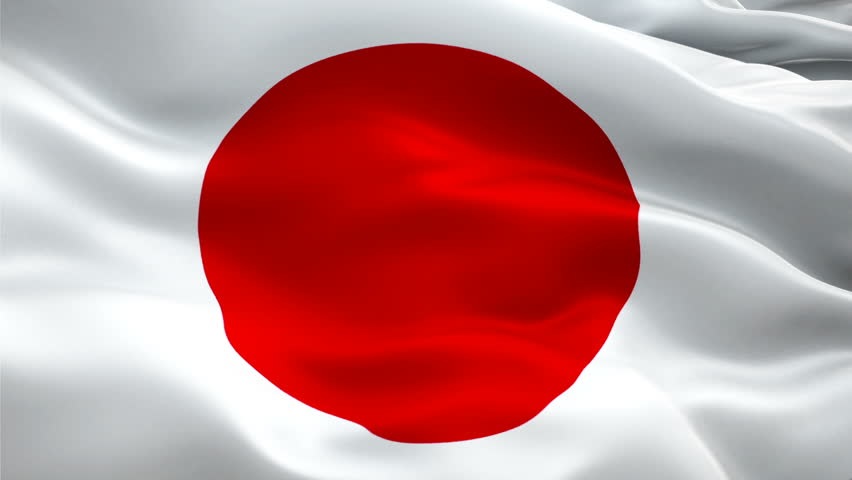 Japanese Flag Waving In Wind Stock Footage Video 100 Royalty