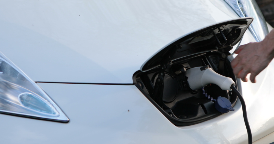 Electric Vehicle Zero Emission Charging Stock Footage Video 100