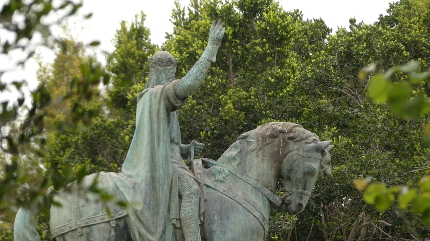 Equestrian Statue Of Jaime I In Plaza Of Spain Plaza De Espana In