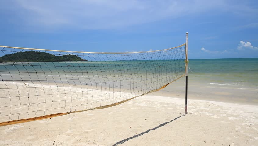A Beach Volleyball Net On Stock Footage Video 100 Royalty Free A Beach Volleyball Net On Nice With Clear And Sunny Day In Trat Thailand